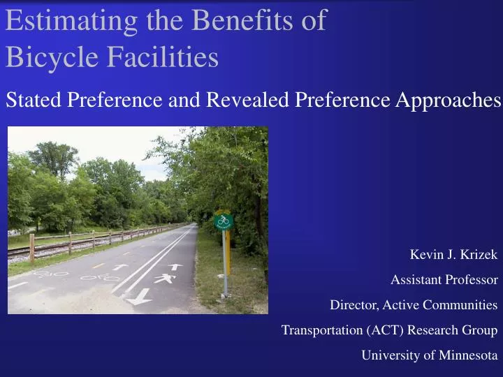 estimating the benefits of bicycle facilities