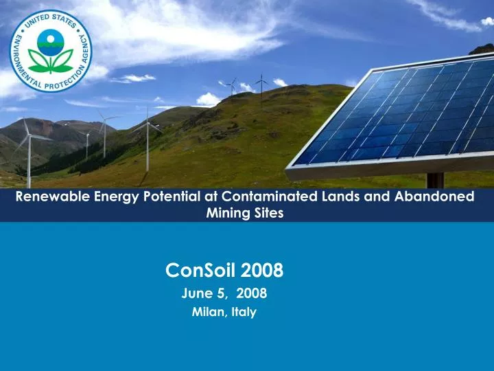 renewable energy potential at contaminated lands and abandoned mining sites