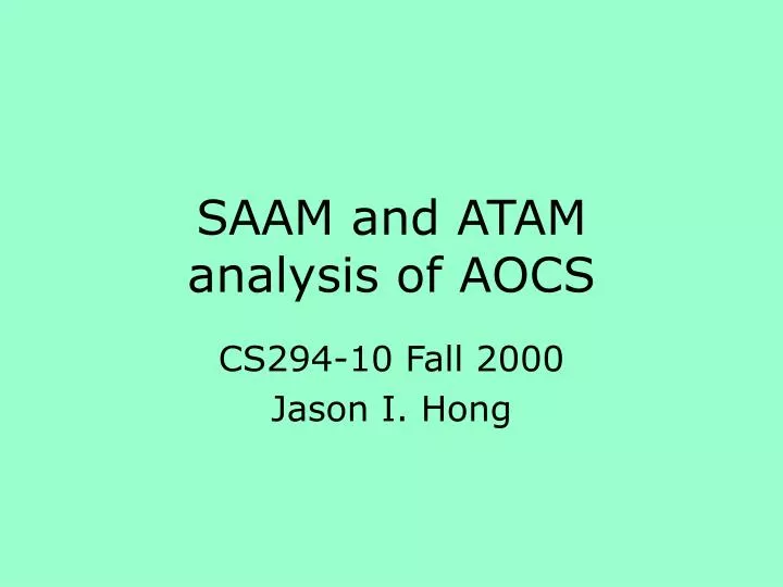 saam and atam analysis of aocs