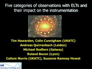 Five categories of observations with ELTs and their impact on the instrumentation