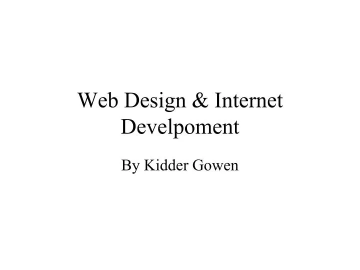 web design internet develpoment