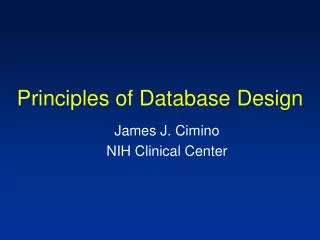 Principles of Database Design