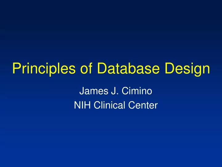 principles of database design