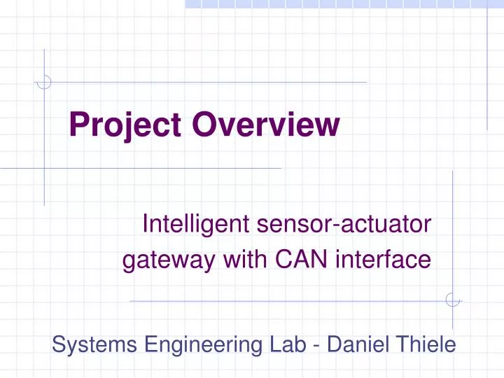 intelligent sensor actuator gateway with c an interface