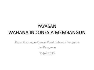 yayasan wahana indonesia membangun