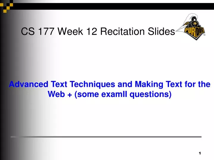cs 177 week 12 recitation slides