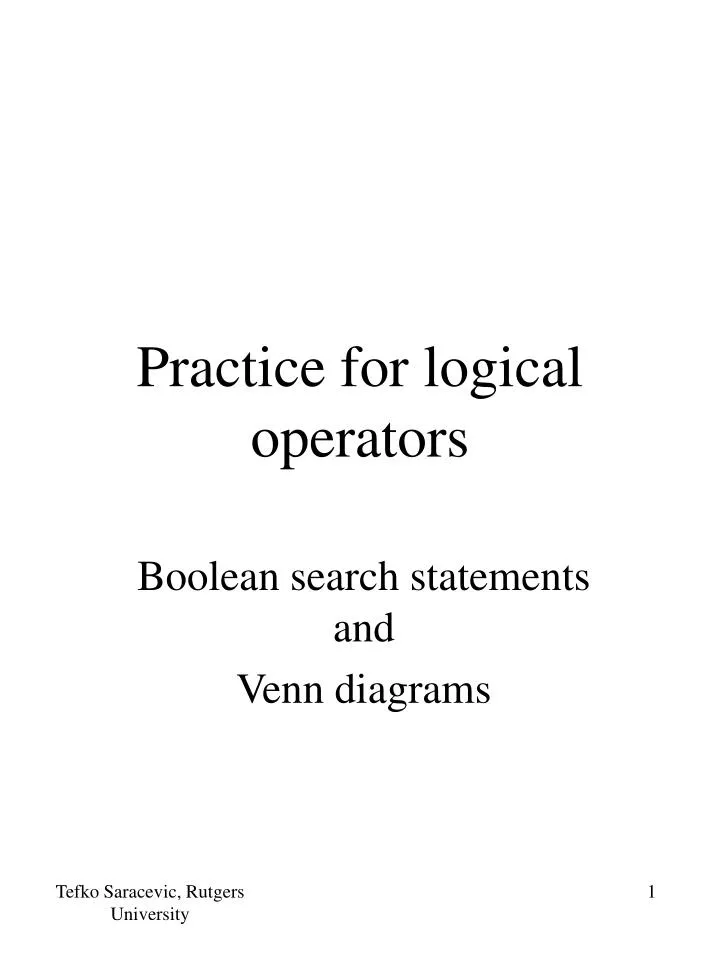 practice for logical operators