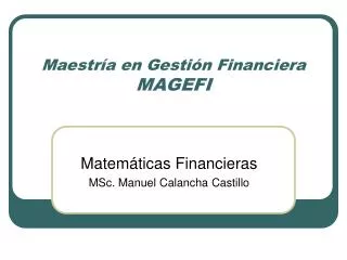 maestr a en gesti n financiera magefi