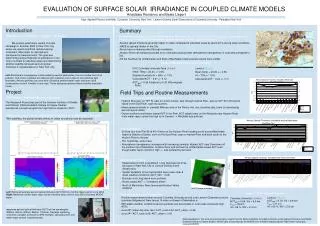 EVALUATION OF SURFACE SOLAR IRRADIANCE IN COUPLED CLIMATE MODELS