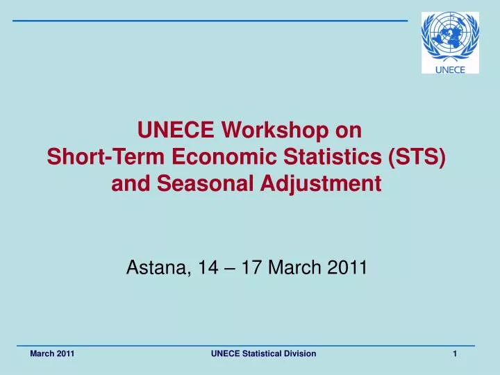 unece workshop on short term economic statistics sts and seasonal adjustment