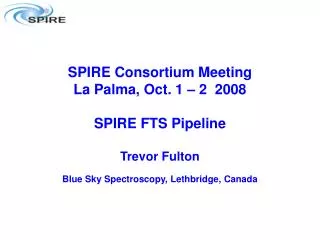 Spectrometer Pipeline