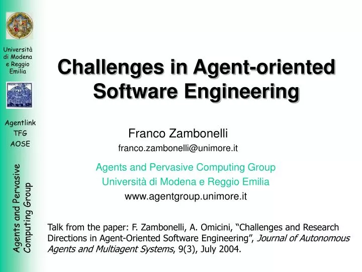 challenges in agent oriented software engineering