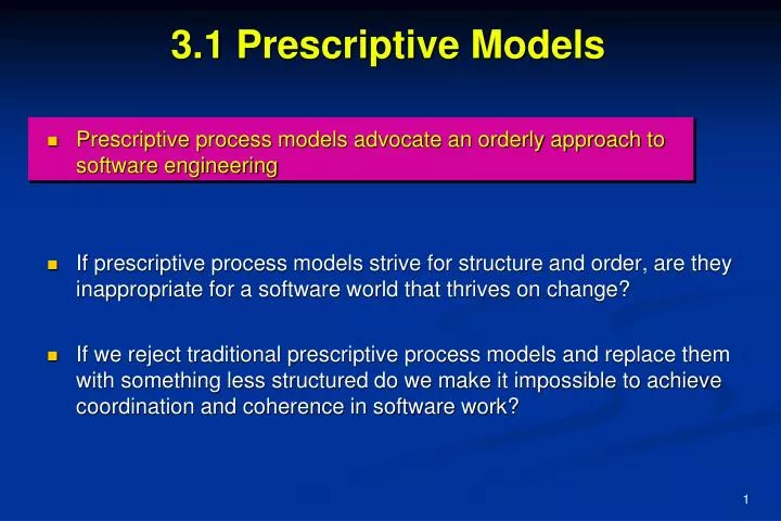 3 1 prescriptive models