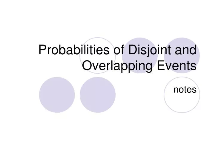 probabilities of disjoint and overlapping events