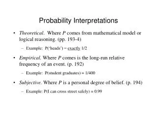 Probability Interpretations