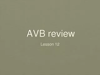 AVB review