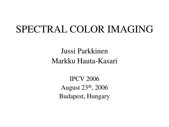spectral color imaging