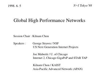 Global High Performance Networks