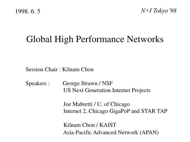 global high performance networks