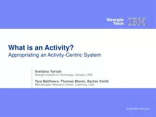 What is an Activity? Appropriating an Activity-Centric System