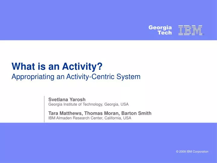 what is an activity appropriating an activity centric system