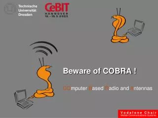 Beware of COBRA ! CO mputer B ased R adio and A ntennas