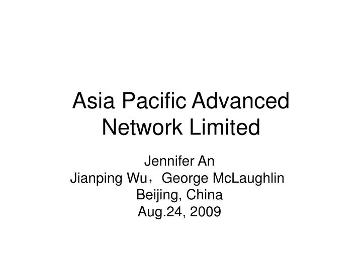 asia pacific advanced network limited