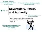 Sovereignty, Power, and Authority - slide 1