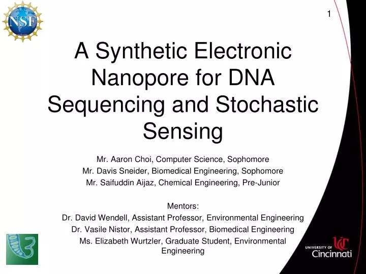 a synthetic electronic nanopore for dna sequencing and stochastic sensing