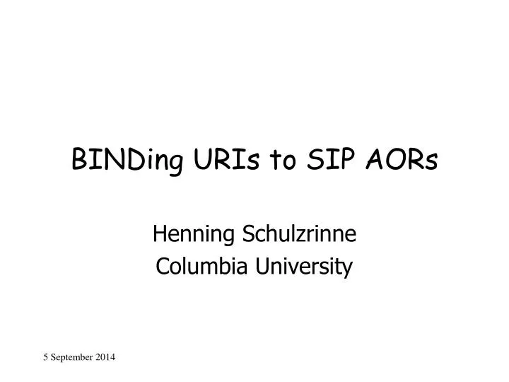 binding uris to sip aors