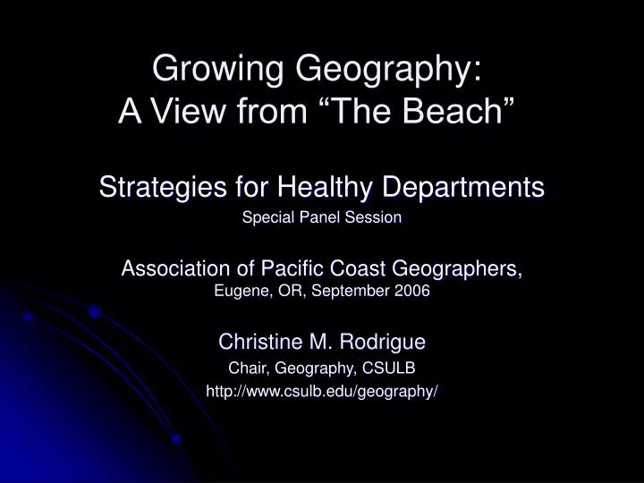 growing geography a view from the beach