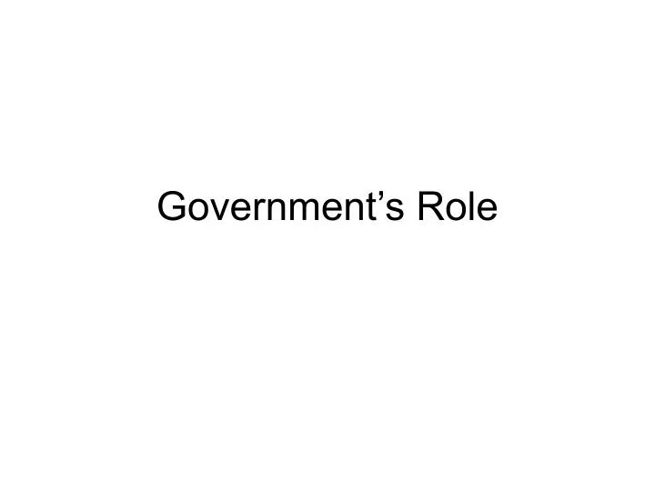 government s role