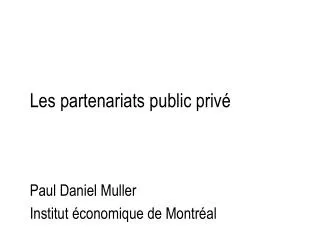 les partenariats public priv