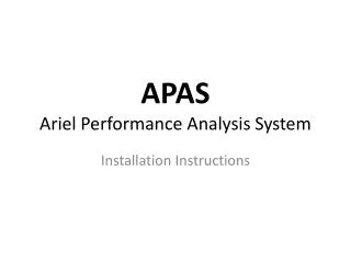 APAS Ariel Performance Analysis System