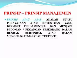 prinsip prinsip manajemen