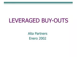 leveraged buy outs