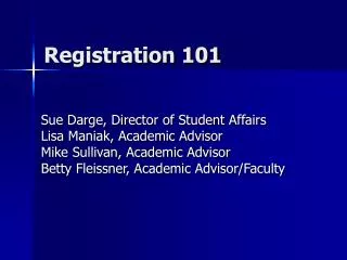 Registration 101