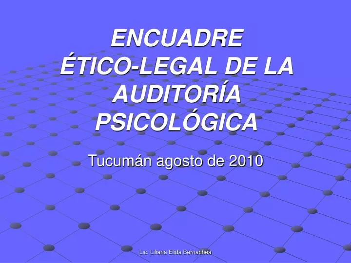 encuadre tico legal de la auditor a psicol gica