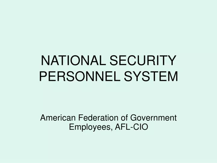 national security personnel system