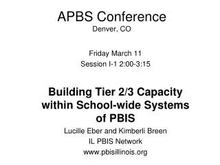 APBS Conference Denver, CO