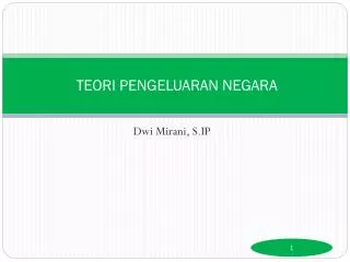teori pengeluaran negara