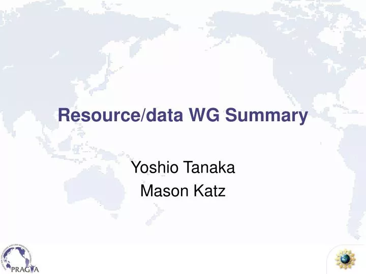 resource data wg summary