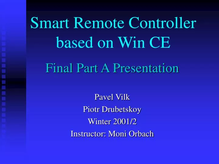 smart remote controller based on win ce
