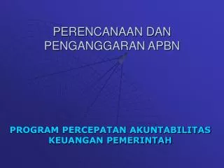 perencanaan dan penganggaran apbn