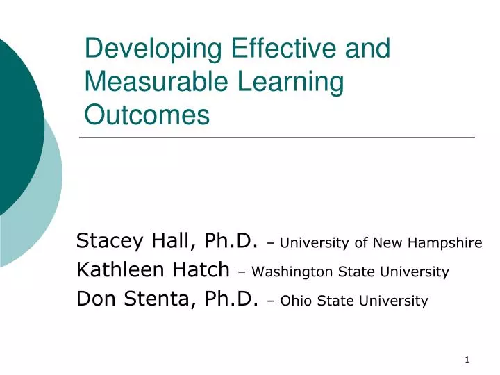 developing effective and measurable learning outcomes