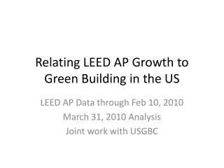 Relating LEED AP Growth to Green Building in the US