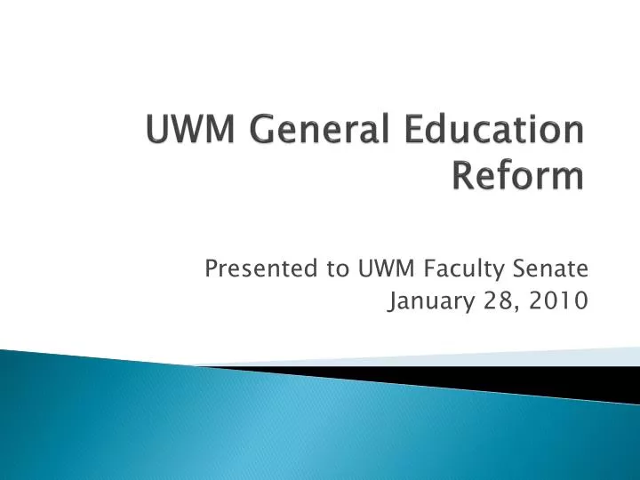uwm general education reform