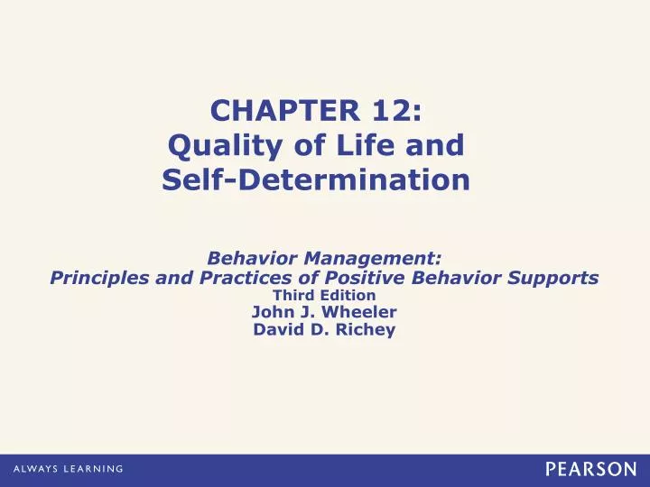 chapter 12 quality of life and self determination