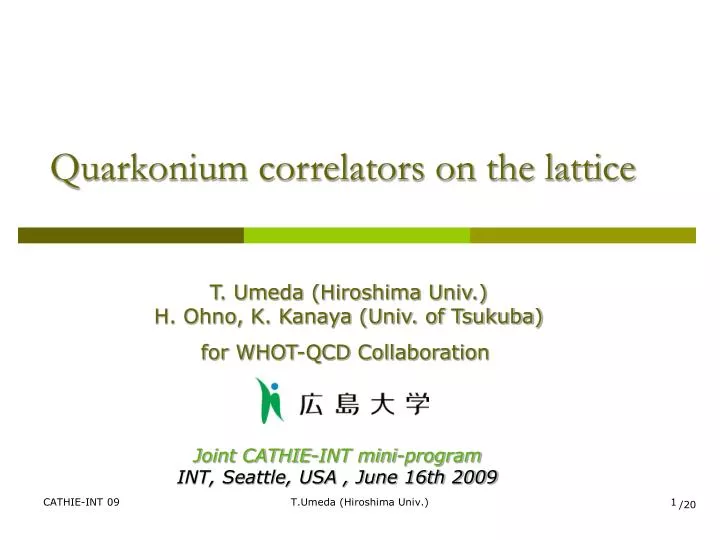 quarkonium correlators on the lattice