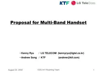 Proposal for Multi-Band Handset